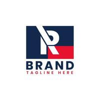 Patriotic R Logo Design, Alphabet R American Logo Template vector