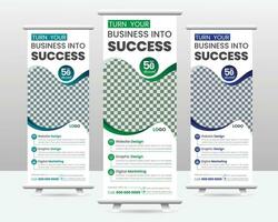 Creative roll up banner template free vector. vector