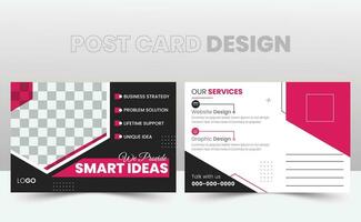 Corporate postcard design template. Print Ready Corporate Professional Business Free Vector