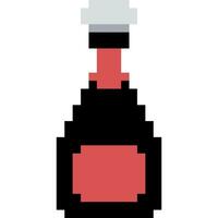 Sauce bottle cartoon icon in pixel style vector