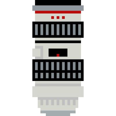Camera lens cartoon icon in pixel style