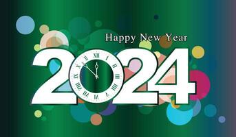 Happy New Year 2024, New Year greeting card, New Year Shining background vector