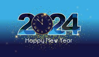 Happy New Year 2024, New Year greeting card, New Year Shining background vector