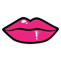 Stylish , fashionable  and awesome  Lips typography art and illustrator vector