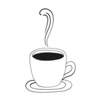 taza de café línea garabatear mano dibujado. vector ilustración aislado en blanco antecedentes