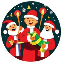 un dibujos animados Papa Noel claus personaje con un rojo sombrero y un rojo nariz vector