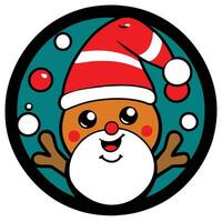 a cartoon santa claus character with a red hat and a red nose vector