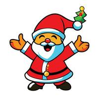 a cartoon santa claus character with a red hat and a red nose vector