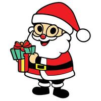 a cartoon santa claus character with a red hat and a red nose vector