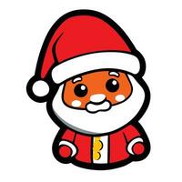 a cartoon santa claus character with a red hat and a red nose vector