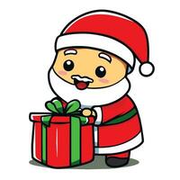 a cartoon santa claus character with a red hat and a red nose vector