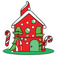 Vector Art drawing of a christmas house