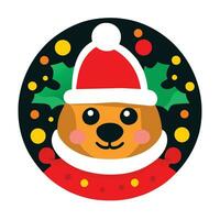 a cartoon santa claus character with a red hat and a red nose vector