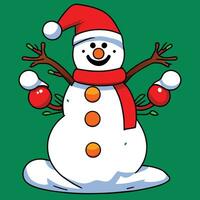 a cartoon santa claus character with a red hat and a red nose vector