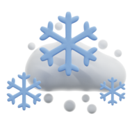 3D rendering winter cloud icon Illustration png