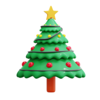 3D rendering Christmas Tree Icon Object png