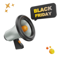 3d rendering Black Friday Toa icon object png