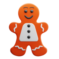 3D rendering Christmas Gingerbread Icon Object png