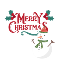 alegre Natal clipart - alegre Natal cartão com boneco de neve ilustração Projeto png