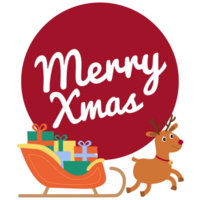 alegre Natal clipart - Natal e feliz feriados saudações. santa claus com cervo. ilustração para cumprimento cartões, cartazes, faixas e de outros Projeto png