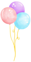Balloons pastel watercolor illustration hand painting png