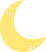 Cute crescent moon phase cartoon illustration png