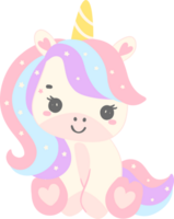 mignonne bébé Licorne rose dessin animé illustration png