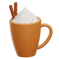 Kürbis würzen Latté 3d Symbol Abbildungen png