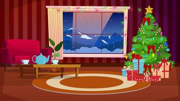 tecknad serie jul bakgrund slinga ha013 levande rum d video