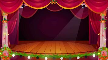 Cartoon Christmas Background Loop HA011 Stage A