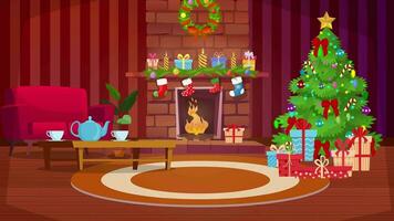 Cartoon Christmas Background Loop HA013 Living Room C video