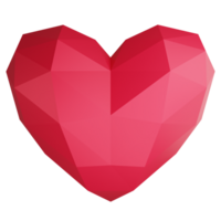 Heart pixel clipart flat design icon isolated on transparent background, 3D render Valentine concept png