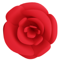 Valentin rouge Rose Haut vue fermer clipart plat conception icône isolé sur transparent arrière-plan, 3d rendre Valentin concept png