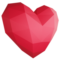 Heart pixel side view clipart flat design icon isolated on transparent background, 3D render Valentine concept png