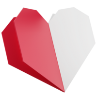 hjärta papper ClipArt platt design ikon isolerat på transparent bakgrund, 3d framställa valentine begrepp png