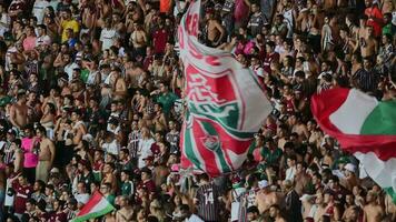 Rio, Brazil - november 22, 2023, movement of Fluminense fans in the stands on game day video