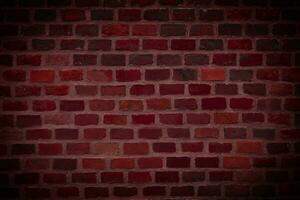 red brick wall. Texture of old red-brown color background photo