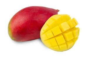 Mango isolated on a white background. Tropical ripe fruits. photo