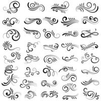 Vector graphic elements for design vector elements. Swirl elements decorative illustration. Classic calligraphy swirls, greeting cards, wedding invitations, royal certificates and graphic design.