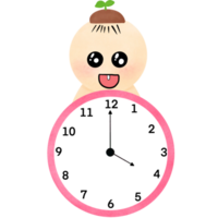 un reloj con un para niños dibujos animados en el lado png