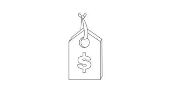 Animated sketch of price tag icon video