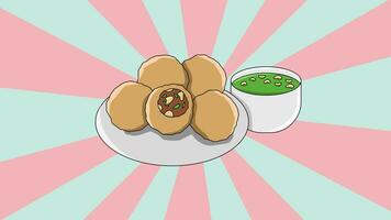 Animated panipuri icon with a rotating background video