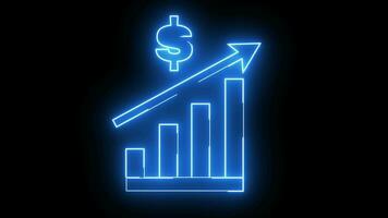 Animated graphic of rising dollar with flaming saber effect video