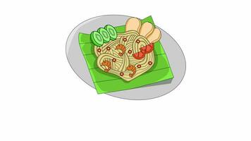 Animation of the Acehnese noodle icon, typical of Indonesian Aceh video