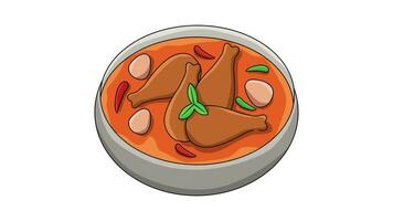 Animation forms a chicken curry icon video