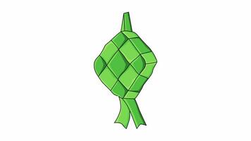 el animación se convierte un ketupat icono video