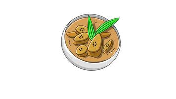 Animation of the typical Indonesian banana compote icon video