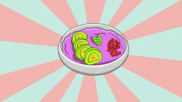 Animation von ein Grün Banane Eis Symbol mit ein rotierend Hintergrund video