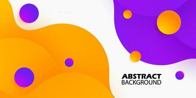 Colorful orange and purple waves geometric business banner on white background design. Creative banner design with wave shape and lines for template. Simple horizontal banner. Eps10 vector