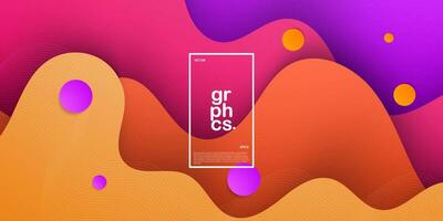 Colorful orange and purple gradient color geometric business banner design. Creative banner design with wave shapes for template. Simple and modern banner. Eps10 vector